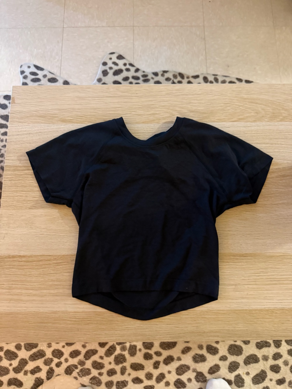 lululemon athletica Black Short Sleeve Crop Top